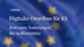 Grafik von jobiqo zur EU-AI Act mit dem Titel ‚Digitaler Omnibus für KI